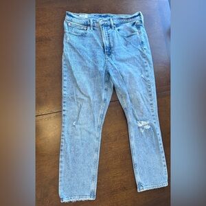 Casual Distressed Denim Jeans - GAP cigarette high rise jeans
